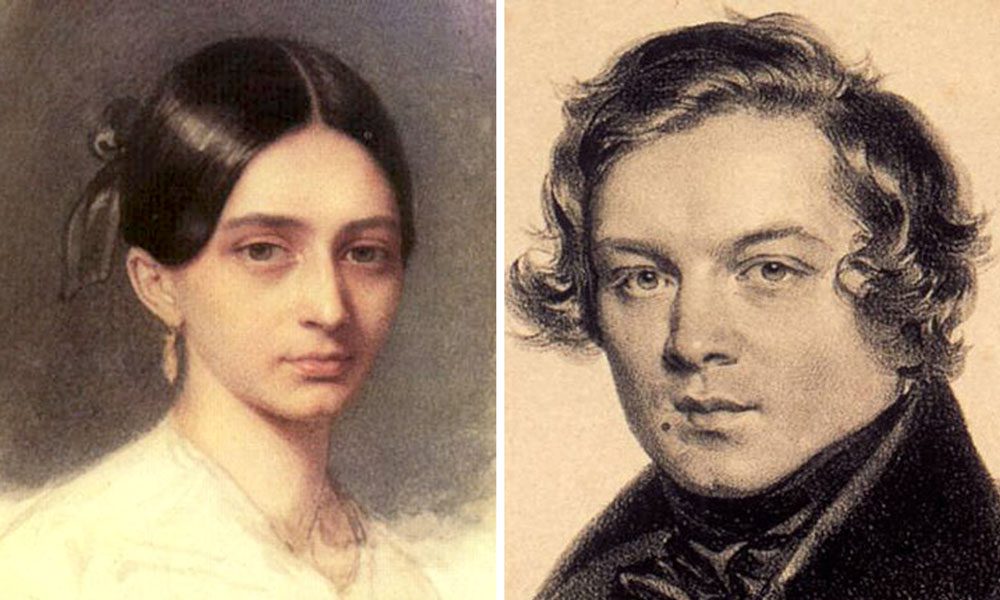 Clara Schumann and Robert Schumann photo.